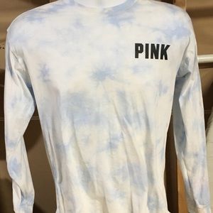 PINK blue and white tie dye shirt size XS